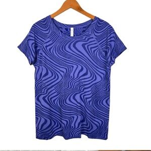 Athleta Seamless Running Top, Blue, Size XL